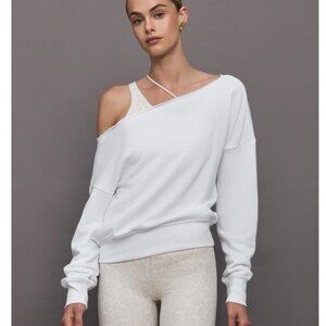 Carbon38 - WHITE Off Shoulder Sweatshirt | Size Small